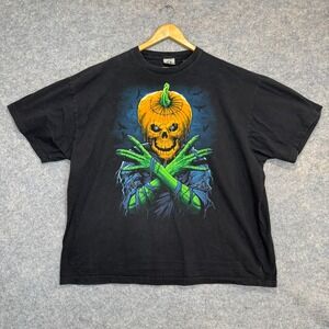 Vintage Liquid Blue Halloween Head Zombie Graphic Tee Shirt Mens 3XL Big Horror